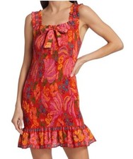 Farm Rio Anthropologie Red Spring Bananas MiniDress Size XL NWT