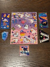 Lisa Frank Vintage Sticker Assortment - Unicorns, shark, whale, ice cream, Piano