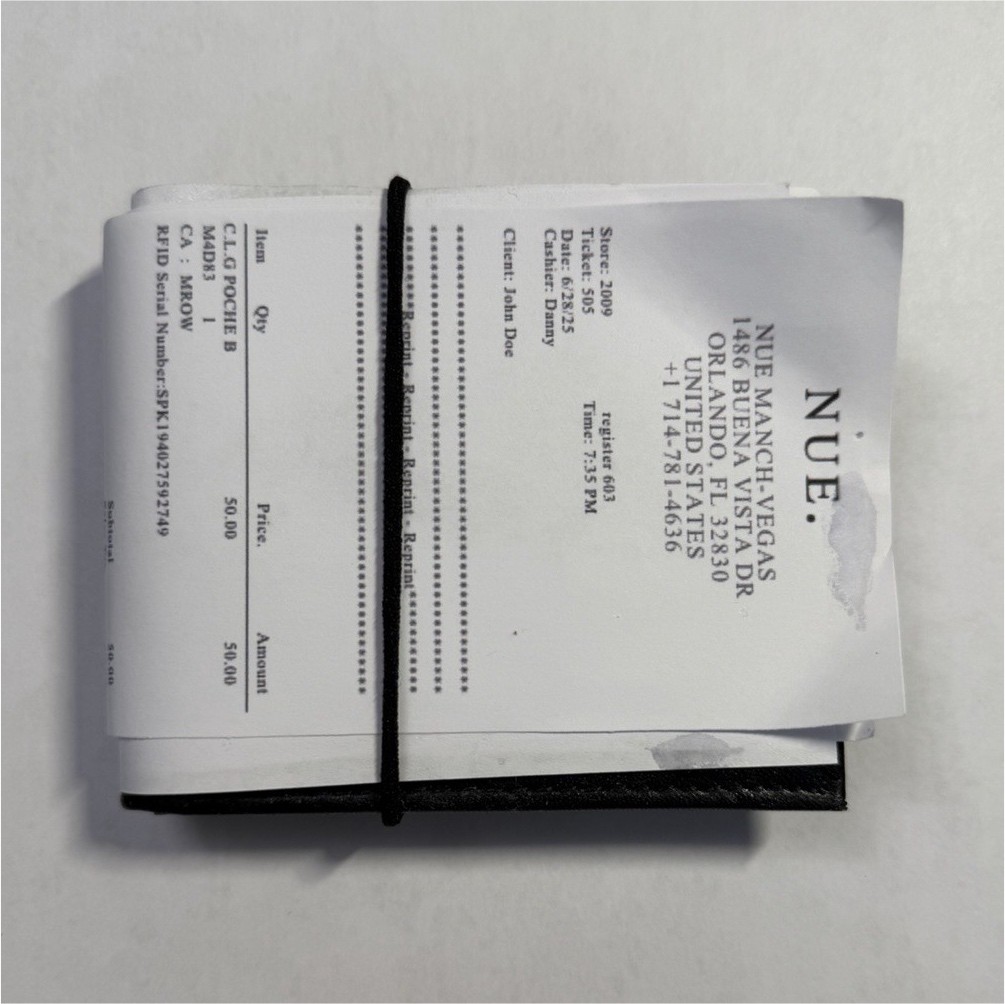 Supreme MM6 Maison Margiela receipt inspired black leather wallet