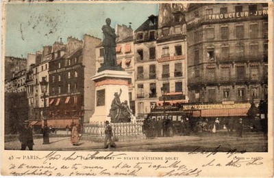CPA PARIS 5e Statue d'Etienne Dolet Place maubert (1247131)