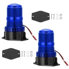 Led Strobe Lights 2pcs 10v-80v Warning Flashing Lamps With Magnetic Base Blue