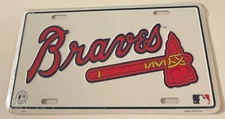 Atlanta Braves Booster License Plate Georgia Tomahawk NEW OLD STOCK