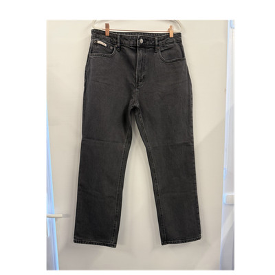Calvin Klein Damen Jeans High Rise Straight W32 Schwarz Denim Five-Pocket