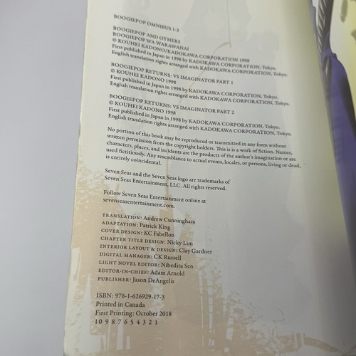 Boogiepop Omnibus 1-3 by Kouji Ogata and Kouhei Kadono (2018, Trade Paperback) - Foto 12 di 14