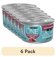  6 pack Purina ONE Urinary Tract Health, Soft Beef  Liver, Wet Cat Food, 3 oz