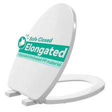Toilet Seat Toilet Seats with Cover Quiet Close, Never Loosen Elongated