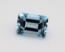 2.9 Ct Aquamarine Emerald Cut   10x7.5 mm Natural Blue Gemstone