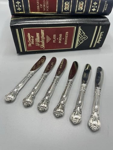 6 Gorham Chantilly Sterling Silver Hollow Butter Spreader Knives 6 1/4" -No Mono