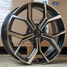 18" VW GOLF MK5/6/7/8 2005-2026 GLOSS BLACK/MACHINED FARO DESIGN 7.5J ALLOYS X4