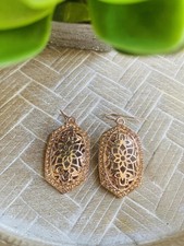 Rose Gold Filigree Drop Earrings