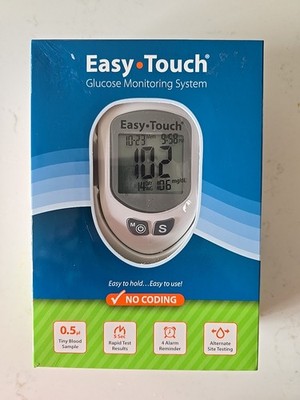 NEW Easy Touch Glucose Monitoring System No Coding, Rapid Results