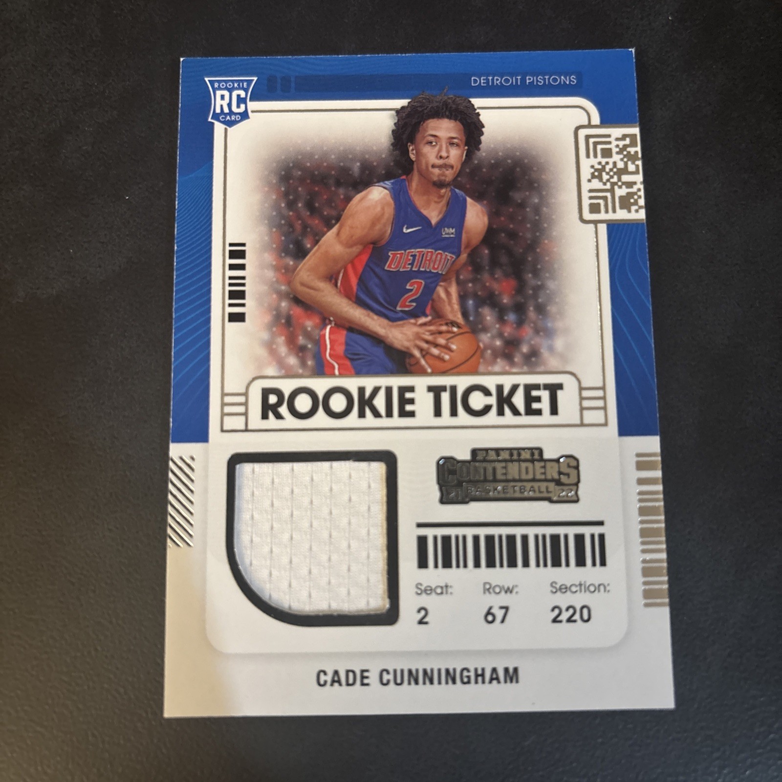 2021-22 Panini Contenders - Rookie Ticket Swatches Cade Cunningham #RTS-CCU...