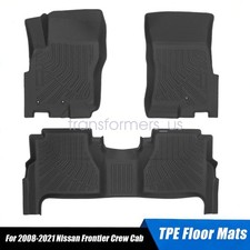 Tpe Front Rear Floor Mats Liner 3pcs For 2008-2021 Nissan Frontier Crew Cab Tpe Front Rear Floor Mats Liner 3pcs For 2008-2021 Nissan Frontier Crew Cab