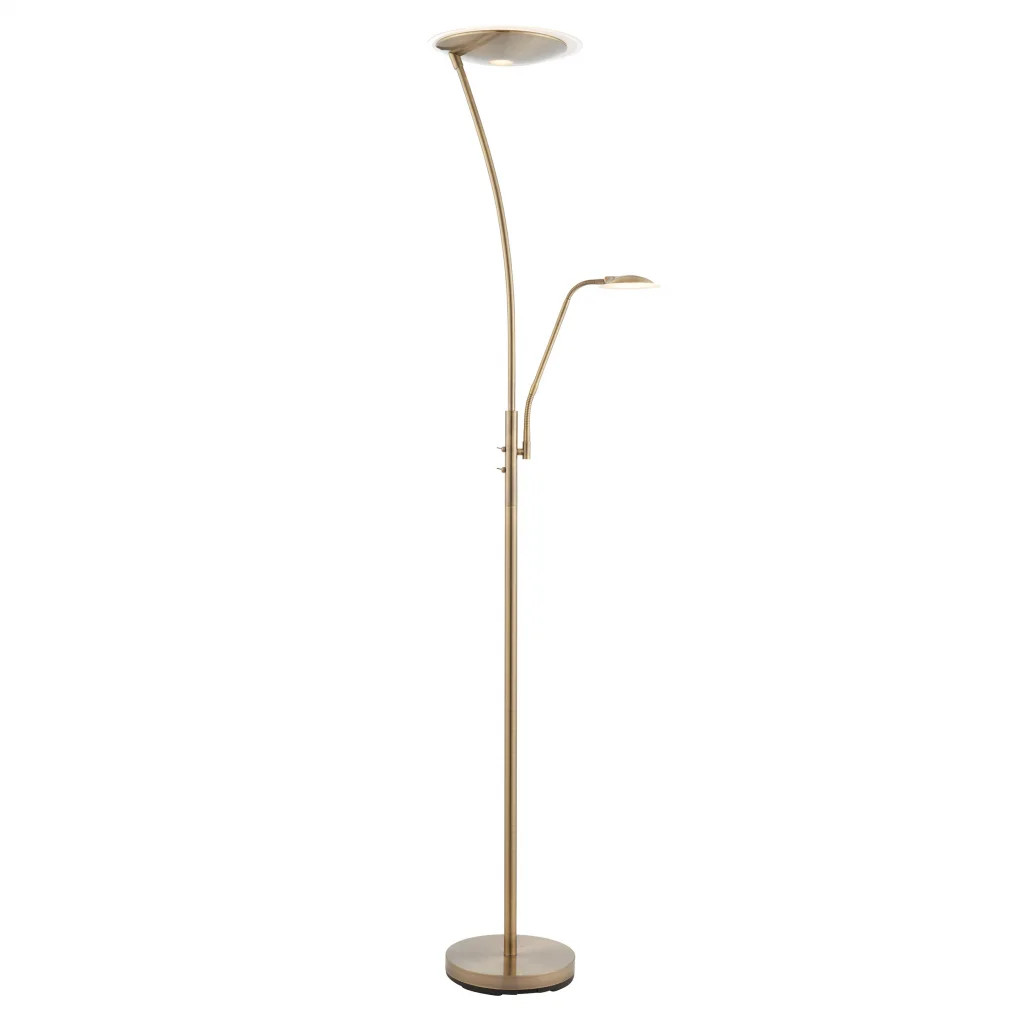 Floor Light Brass Alassio LED Antique Endon 73080