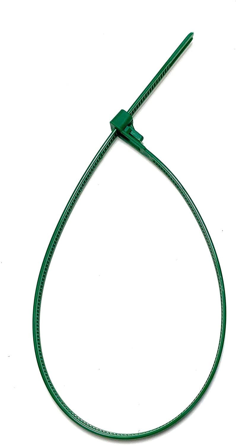 Green Releasable Nylon Cable Ties 370mm x 7.6mm Pack of 20