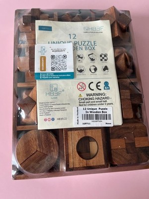 HB3F by BSIRI 12 Puzzle Set, Wooden Blocks, New