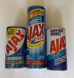 3 AJAX Powder Cleanser With Bleach 28oz and (2) 14 oz Each Scratch Free Classic