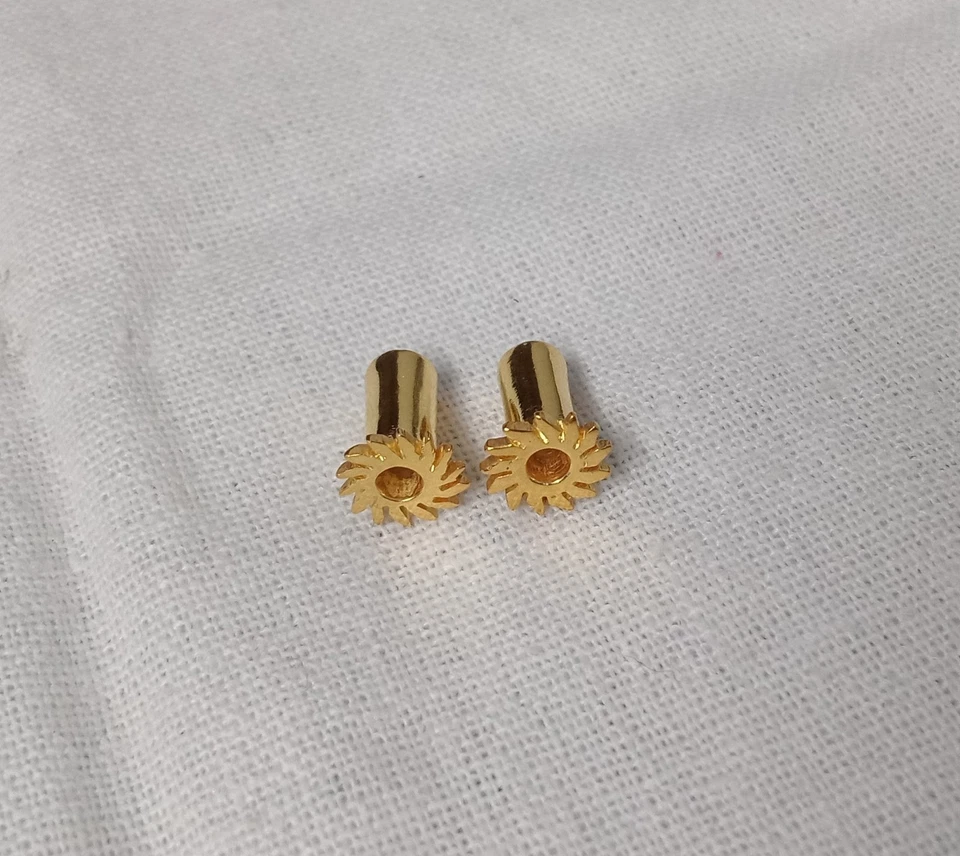 Un par de oreja doble túnel plateado, tapones pendiente, medidores de oreja, tapones hechos a mano Foto 3 de 4