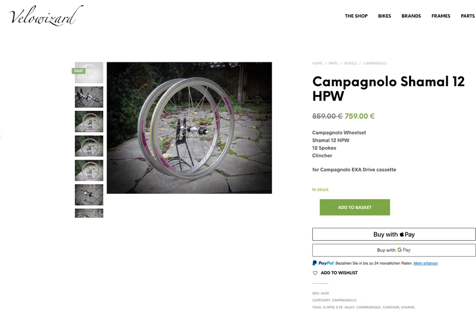 Campagnolo Shamal 12 HPW / 8 Sp / Clincher / c record #VELOWIZARD - Bild 3 von 4