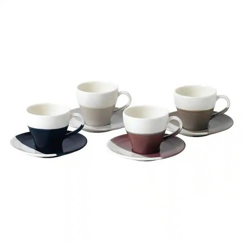Royal Doulton London Espresso Studio Tasse & Untertassen Keramik NEU (4 Sets/Farben)