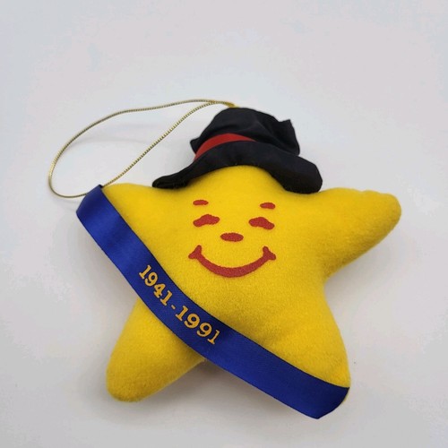 Vintage Carls Jr Happy Star Plüsch Weihnachtsschmuck Jubiläum 1991