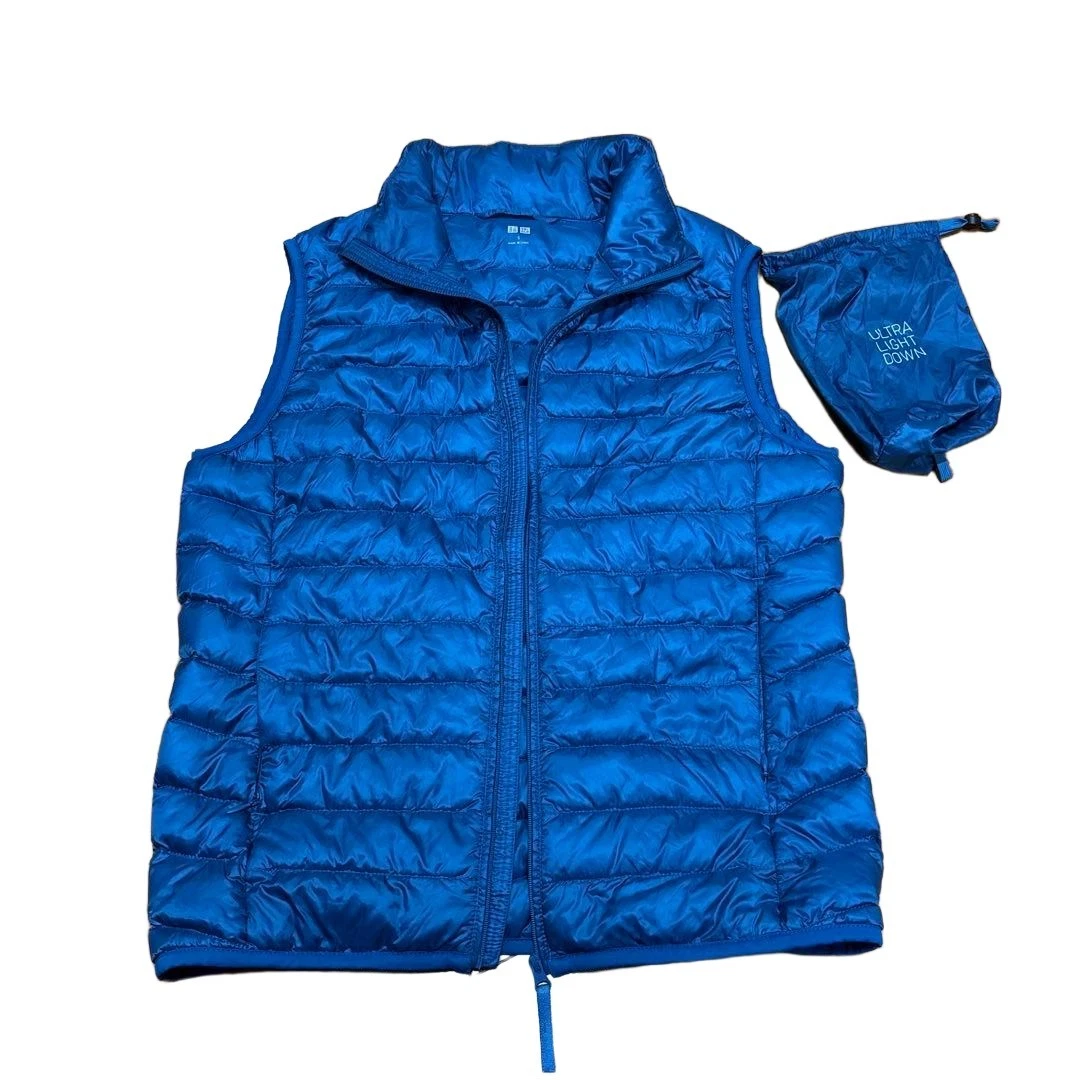 UNIQLO Ultra Light Down Vest Blue S Lightweight Puffer Jacket Men Women