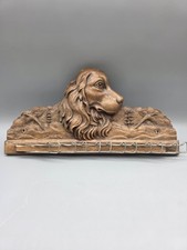 Vintage Syroco Wood Necktie Rack With Bird Hunting Dog Design 12 Metal Hangers