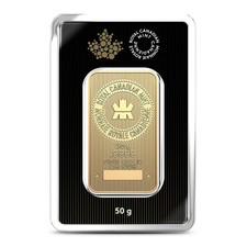 50 Gram (RCM) Royal Canadian Mint Gold Bar (New w/ Assay) 5359.88 per troy oz