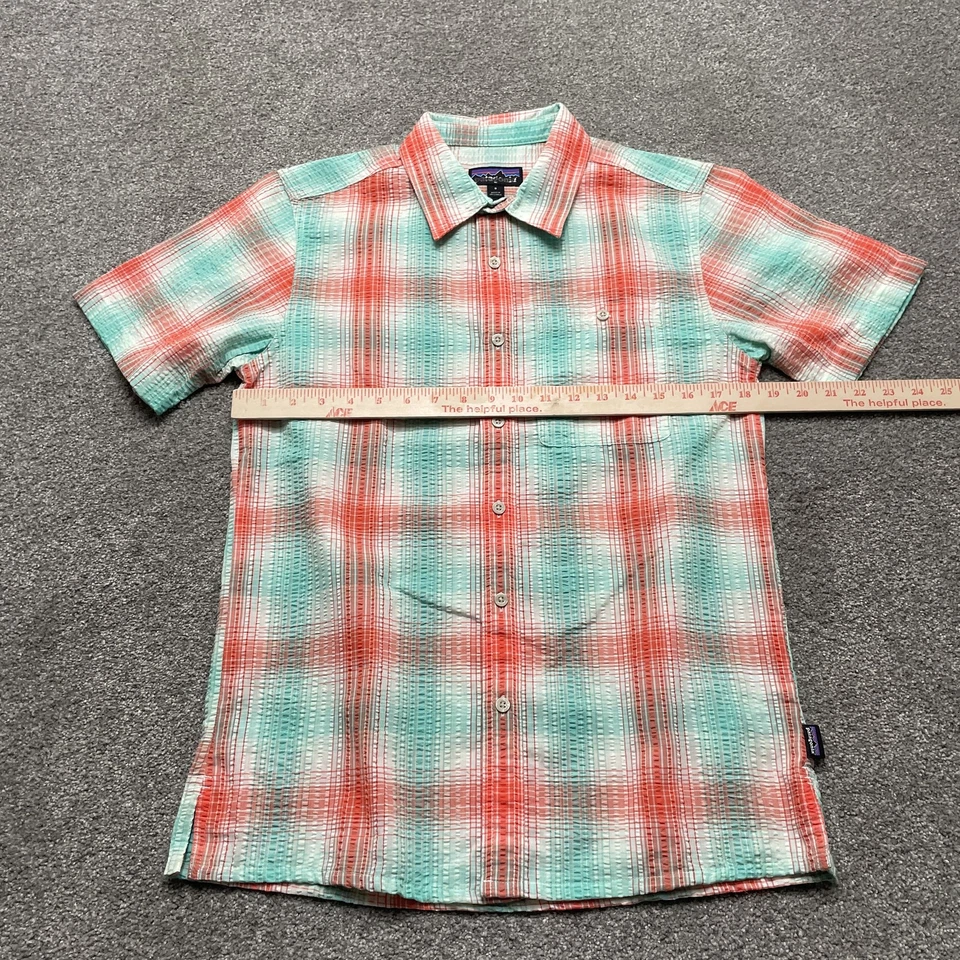 Patagonia Shirt Mens Small Plaid Seersucker Button Up Lightweight Organic Cotton - Image 4 of 4