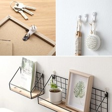 30mm Heavy Duty Hard Wall Hanging Hooks Strong White Nail Fixing Picture Hook 20