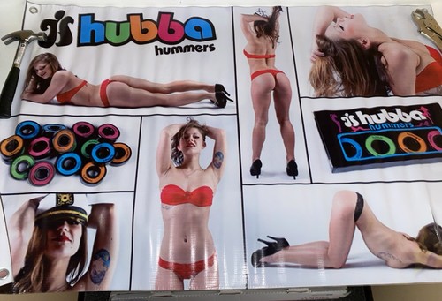 Rare Vintage Hubba Wheels Hummers Skateboard Skateshop Banner Poster Display 44"