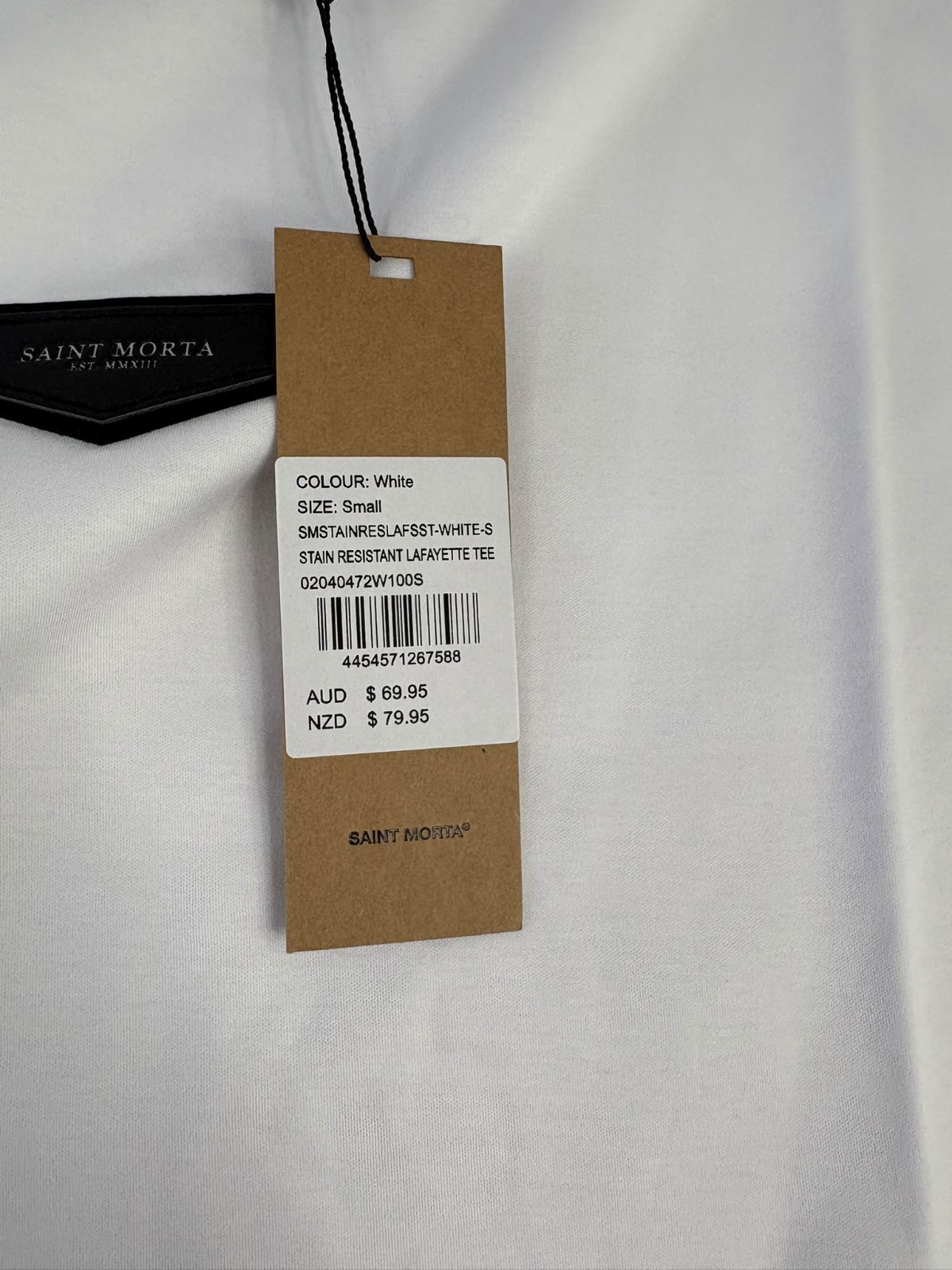 Saint Morta Lafayette Tee Shirt Mens Small White Stain Resistant Short Sleeve image 4