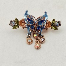 rhinestone Blue butterfly hair claw clip