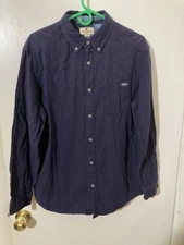 Woolrich Adult Large Navy Blue Button Up Long Sleeve Shirt