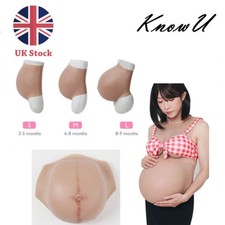 KnowU 3-9 Months Pregnant Belly Silicone Fake Belly Cosplay Transgender S/M/L