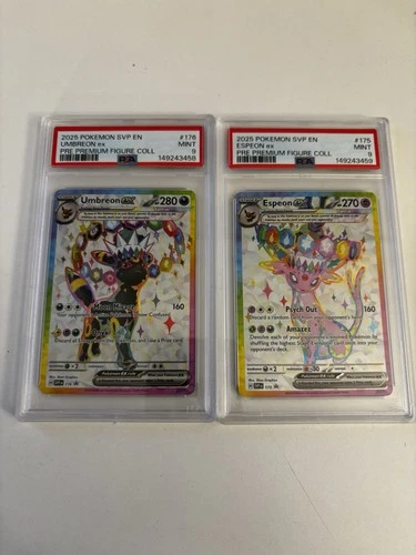 Pokémon Umbreon and Espeon Black Star Promo SVP175 SVP176 Figure Collection PSA9