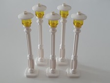 5 Lego Straßenlaternen Laterne Lampe weiß /transparent gelb NEU 11062 3626