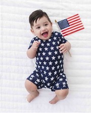 Bums Roses Navy Star Shortie Romper