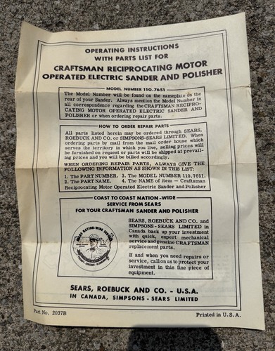 Vintage Handwerker Schleifmaschine - Modell 110.7651 - mit Koffer und Anleitung! Funktioniert super. - Bild 10 von 10