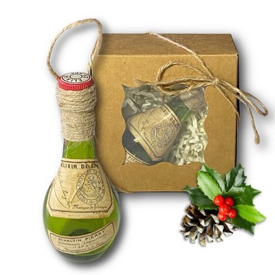 Elixir de Spa Belgian Herbal Liqueur Artisan Vintage Glass Bottle Ornament