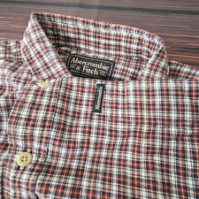 Abercrombie Fitch Shirt Large Plaid Button Down Pocket men's Long Sleeve