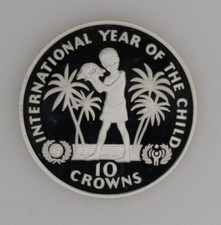 10 Crowns 1982 | Turks and Caicos | Silber | PP | Proof | Year of the Child