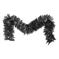 Vickerman 9' Plastic Fir Artificial Christmas Garland in Black
