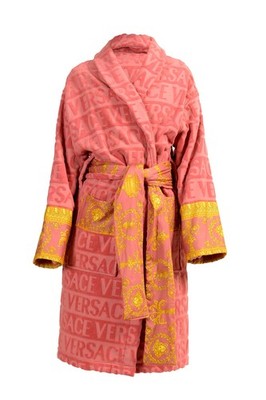 Versace Strawberry Jam ''I Heart Baroque'' 100% Cotton Belted Bathrobe Size S