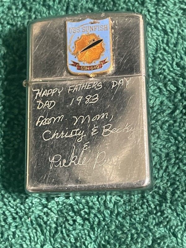 Vintage Personalized Zippo Submarine Sunfish SSN – 649 Happy Fathers Day 1983