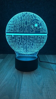 3D Illusion Lampe Death Star Star Wars LED Nachtlicht RGB Fernbedienung