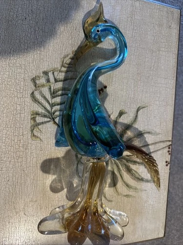 Murano Art Glass Large Colorful Figurine - Vintage MCM