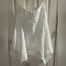 NWT Lauren Jeans Company Ralph Lauren Vintage Y2K Womens White Linen Midi Skirt