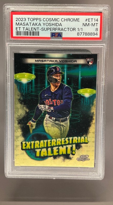 2023 Topps Cosmic Masataka Yoshida Extraterrestrial Talent Superfractor /1 PSA 8