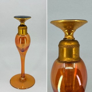 Antique Art Deco 1920's Amber Glass Perfume Dauber Bottle/Stopper